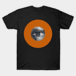 Halloween All Seeing Eye, Signs, and Omens - Orange and Black T-Shirt